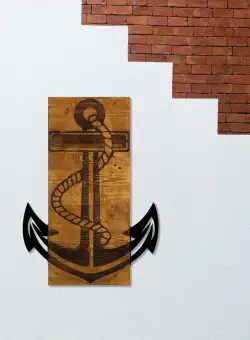 Accesoriu decorativ de perete din lemn Anchor
