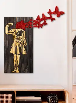 Accesoriu decorativ de perete din lemn Banksy - 16-1