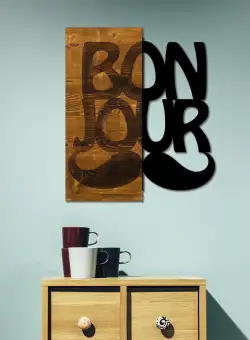 Accesoriu decorativ de perete din lemn Bonjour