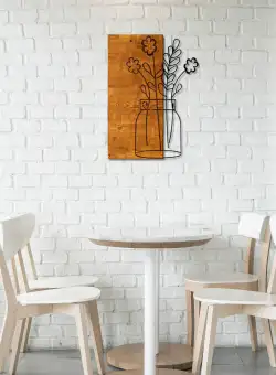 Accesoriu decorativ de perete din lemn Cicek2