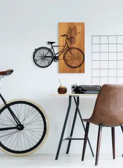 Accesoriu decorativ de perete din lemn Historical Floral Bike - M - 377