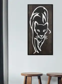 Accesoriu decorativ de perete din lemn Jaguar
