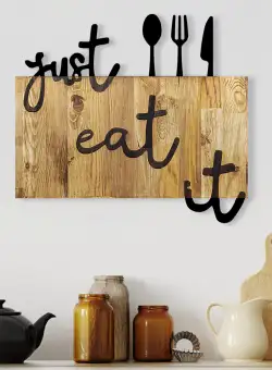 Accesoriu decorativ de perete din lemn Just Eat It