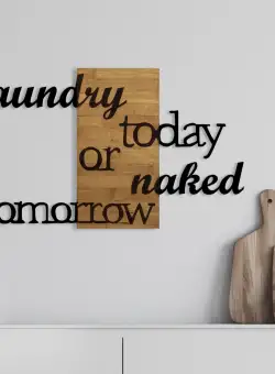 Accesoriu decorativ de perete din lemn Laundry