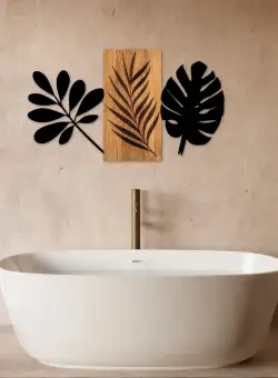 Accesoriu decorativ de perete din lemn Leaves 3