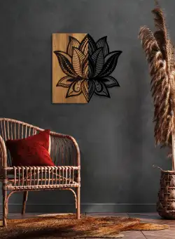 Accesoriu decorativ de perete din lemn Lotus 10