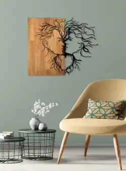 Accesoriu decorativ de perete din lemn Love - 315