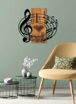 Accesoriu decorativ de perete din lemn Musical