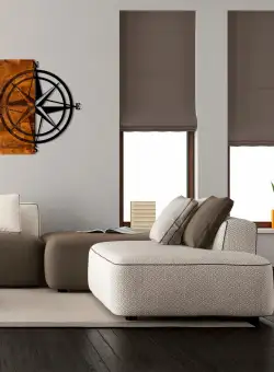 Accesoriu decorativ de perete din lemn Pusula