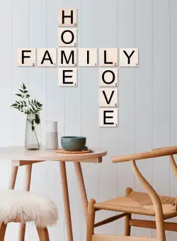 Accesoriu decorativ de perete din lemn Scrabble Set - 4