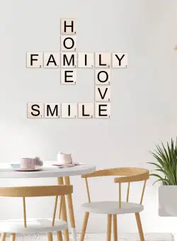 Accesoriu decorativ de perete din lemn Scrabble Set - 5