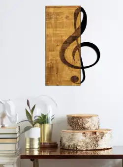 Accesoriu decorativ de perete din lemn Treble Clef