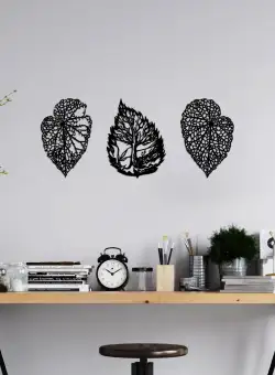 Accesoriu decorativ de perete metalic Detailed Leaves - 512