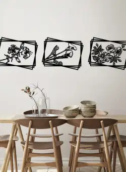 Accesoriu decorativ de perete metalic Flowers 2 - 514