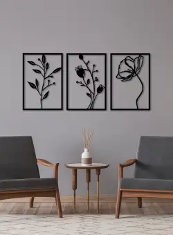 Accesoriu decorativ de perete metalic Flowers - 311