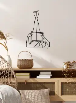 Accesoriu decorativ de perete metalic I love reading - 521