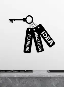 Accesoriu decorativ de perete metalic Idea Realization Planning