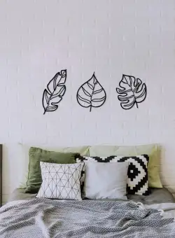 Accesoriu decorativ de perete metalic Leaves - 485