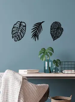 Accesoriu decorativ de perete metalic Leaves - 509