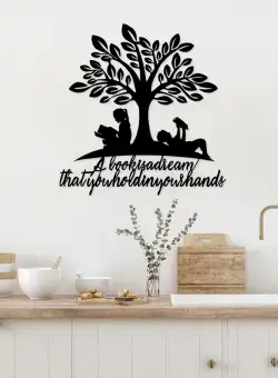 Accesoriu decorativ de perete metalic Love of books