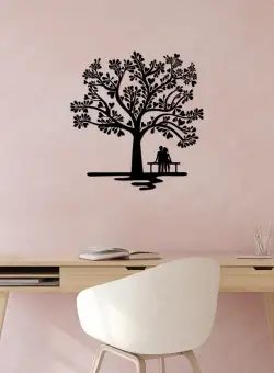 Accesoriu decorativ de perete metalic Romance Under The Tree - 501