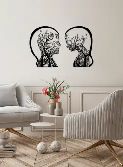 Accesoriu decorativ de perete metalic Tree man and woman - 327