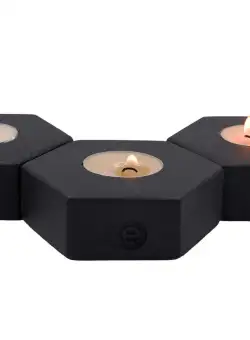 Accesoriu decorativ din beton Decorative Concrete Accessory Antonio 3, Negru, 2.5x12.5 cm