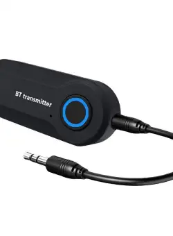 Adaptor Audio Bluetooth Techstar® T12, Bluetooth 5.0, Microfon Incorporat, AUX 3.5 mm, Hands Free, pentru PC/TV/Auto, Negru