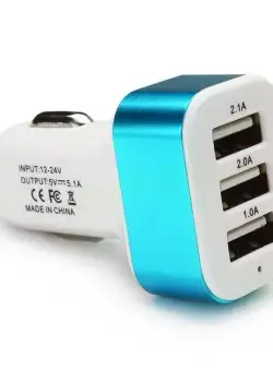 Adaptor Priza Bricheta 12-24V Auto 3 x USB Albastru C177