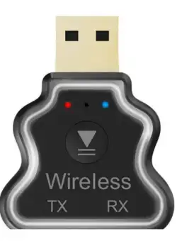 Adaptor Transmitter/Receiver, Audio Wireless M10 3-in-1, Bluetooth 5.0 A2DP Jack 3.5mm, 4.2 x 3.3 x 2.1 cm Neg