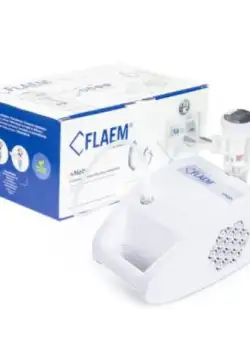 Aparat aerosoli FLAEM 4NEB, nebulizator profesional cu compresor, 4 moduri de nebulizare, reglarea particulelor (Transparent)