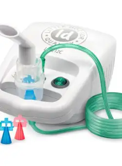 Aparat aerosoli Little Doctor LD 212 C, particule variabile, kit complet de accesorii, 3 dimensiuni particule, 2 masti (adulti si pediatrica), nebulizator cu compresor, Alb