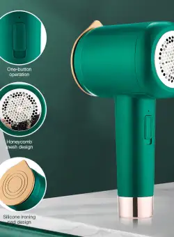 Aparat de colectare scame cu functie de Fier de calcat portabil, verde