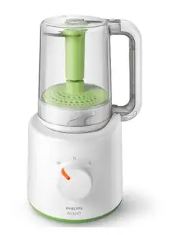Aparat de gatit cu abur si blender 2in1 Philips Avent SCF870/20, pahar gradat, spatula, 1 viteza (Alb/Verde)