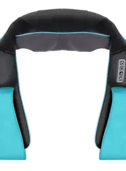 Aparat de Masaj Shiatsu, Gat/Umeri/Spate, Relaxare si Amelioararea Durerilor, Infrarosu, 24W, Negru cu Turcoaz