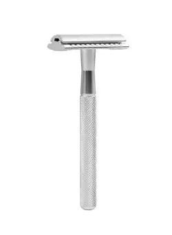 Aparat de ras Classic Safety Razor Techstar® SR3, Aliaj de Zinc, Cu Lame De Rezerva, Reutilizabil, Ecologic, Argintiu