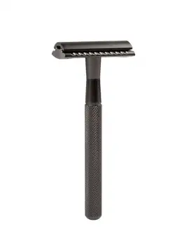 Aparat de ras Classic Safety Razor Techstar® SR3, Aliaj de Zinc, Cu Lame De Rezerva, Reutilizabil, Ecologic, Negru