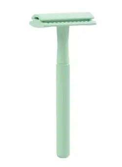 Aparat de ras Classic Safety Razor Techstar® SR3, Aliaj de Zinc, Cu Lame De Rezerva, Reutilizabil, Ecologic, Verde