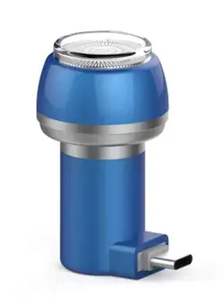 Aparat de Ras Techstar® VSH101, Lama Dubla, Portabil, USB Type-C, Albastru