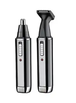 Aparat de Tuns 2 in 1 Trimmer Barba si Mustata/Cap Rotund pentru Nas si Urechi, Autonomie Acumulator, Geemy