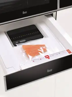 Aparat de vidat incorporabil Teka VS 152 GS cantar bucatarie suport role cristal negru cu rama inox anti-pata