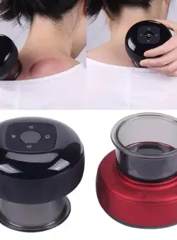 Aparat Masaj Vacuum Electric, Imbunatateste circulatia sanguina, 12 niveluri Lumina Rosie si Presiune Negativa, Negru