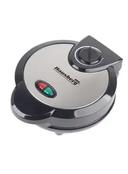 Aparat waffe Hausberg HB-3562, 4 compartimente, 1100-1300w , Inox , Negru