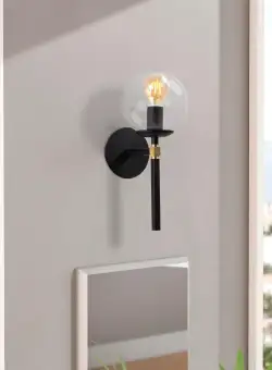 Aplica de perete Globus, Negru