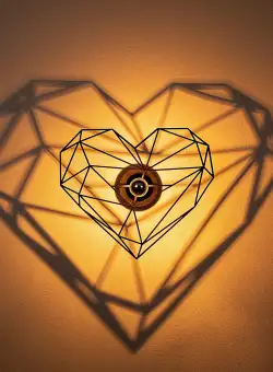 Aplica De Perete Inima, Negru