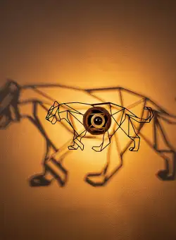 Aplica De Perete Leu, Negru