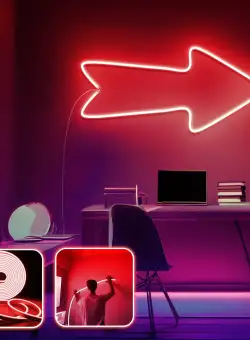 Aplica de Perete Neon Arrow - Large, Roșu