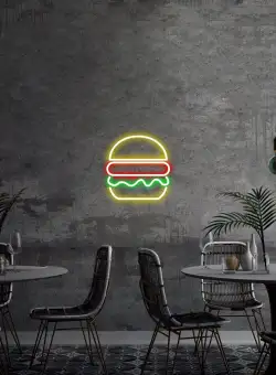Aplica de Perete Neon Hamburger