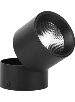 Aplica LED Techstar® AP, Putere 7W, Culoare Lumina 4500K, Diametru 6cm, CRI 80+, Corp Aluminiu, Reglabil 90°, Negru