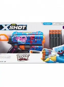 Arma de jucarie X−Shot Skins Flux, 8 cartuse, Poppy Playtime, S1, Zuru, Gametime